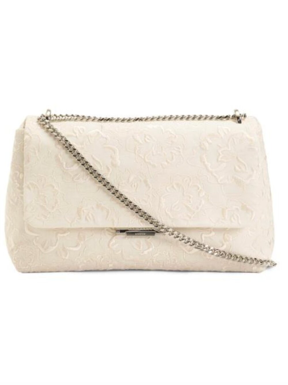 TED BAKER Ginn Marie Convertible Crossbody Cotton With Embroidery White Handbag